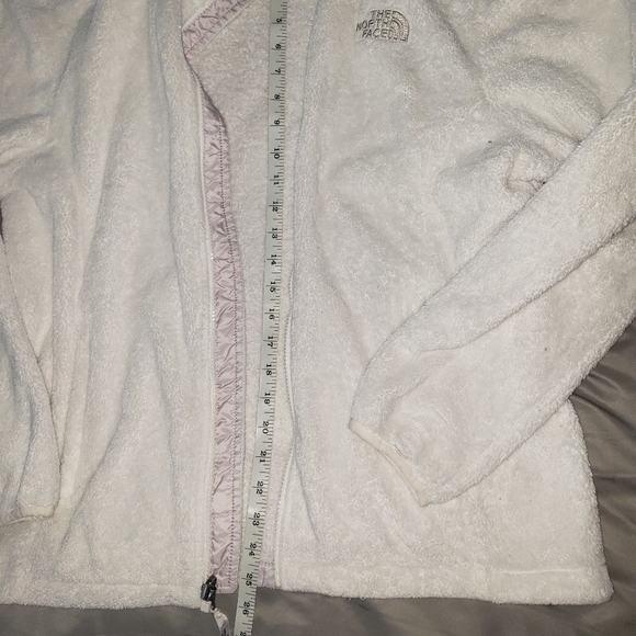 North face white Zippered front with front and back logo size large - Picture 8 of 9